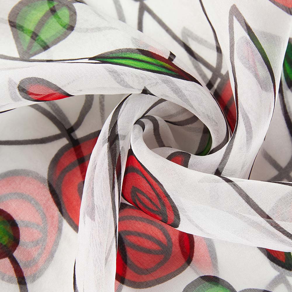 100% Silk Scarf Charles Rennie Mackintosh Simple Rose