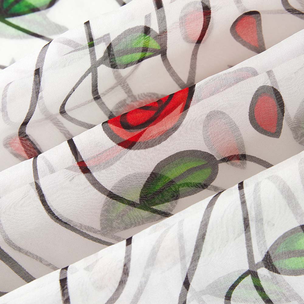 100% Silk Scarf Charles Rennie Mackintosh Simple Rose