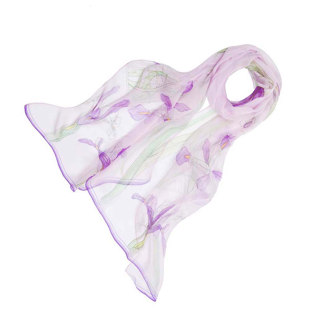 100% Pure Silk Scarf Iris