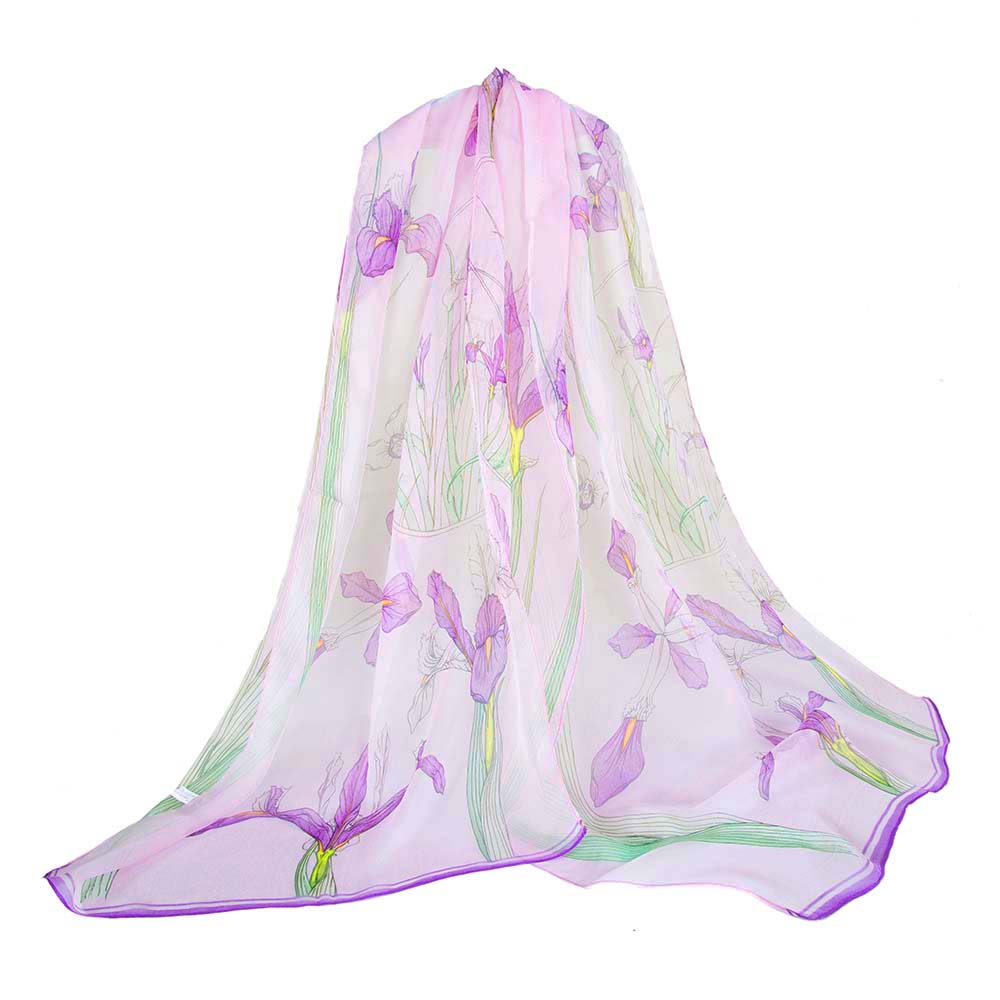 100% Pure Silk Scarf Iris