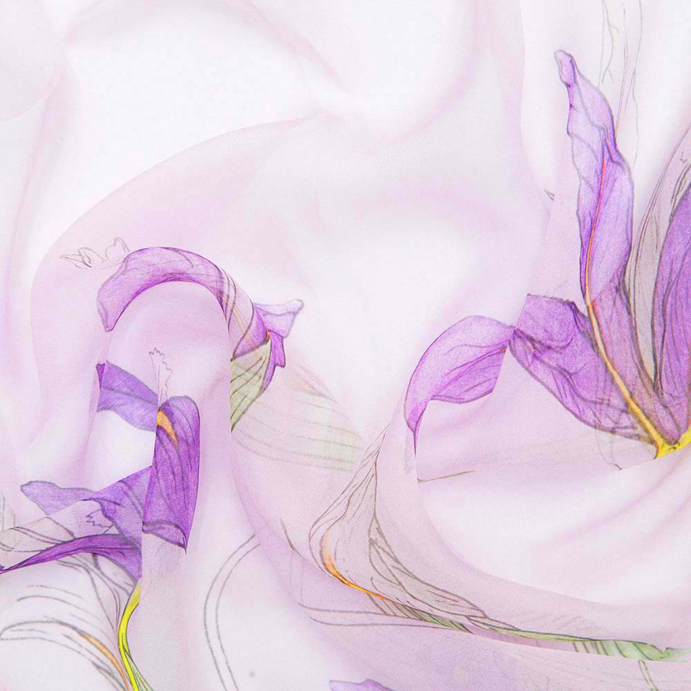 100% Pure Silk Scarf Iris