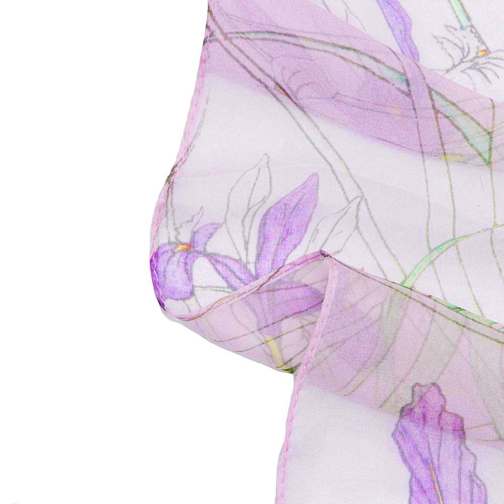 100% Pure Silk Scarf Iris