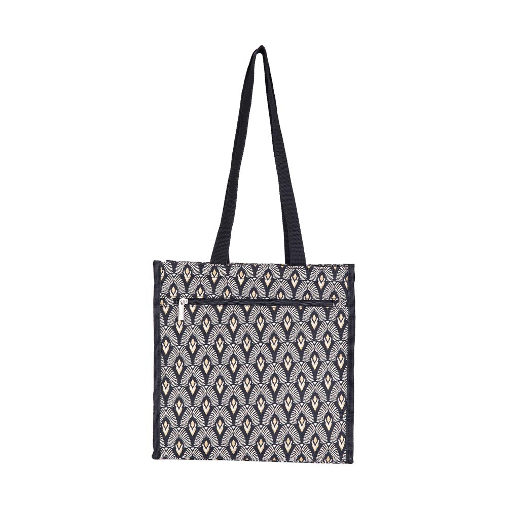 SHOP-LUXOR | BLACK AND WHITE LUXOR SHOPPER BAG - www.signareusa.com