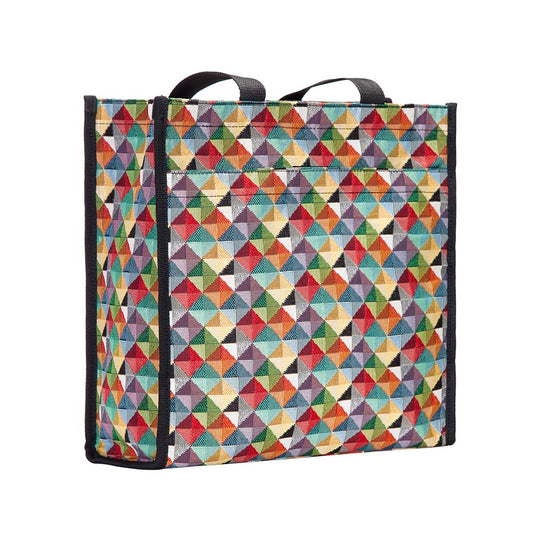 SHOP-MTRI | MULTICOLOR TRIANGLE SHOPPER BAG - www.signareusa.com