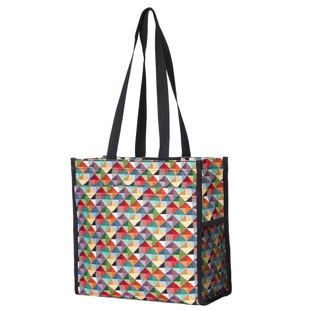 SHOP-MTRI | MULTICOLOR TRIANGLE SHOPPER BAG - www.signareusa.com