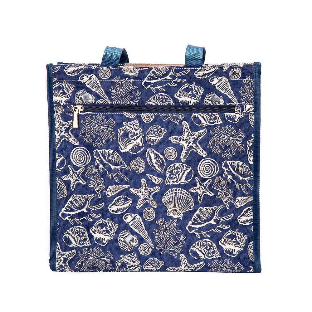 Signare Bag Shells Sea Shell Blue Shopper Bag – My Signare
