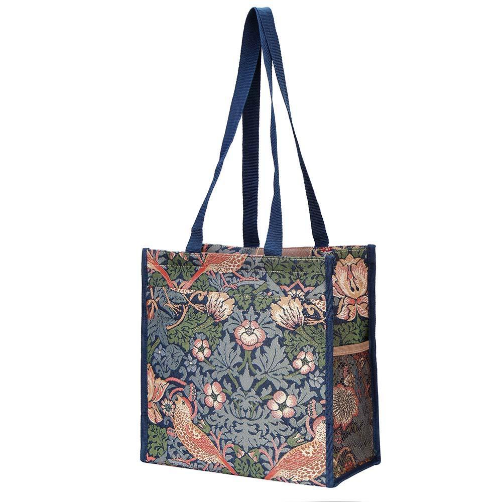 SHOP-STBL | WILLIAM MORRIS STRAWBERRY THIEF BLUE SHOPPER BAG - www.signareusa.com