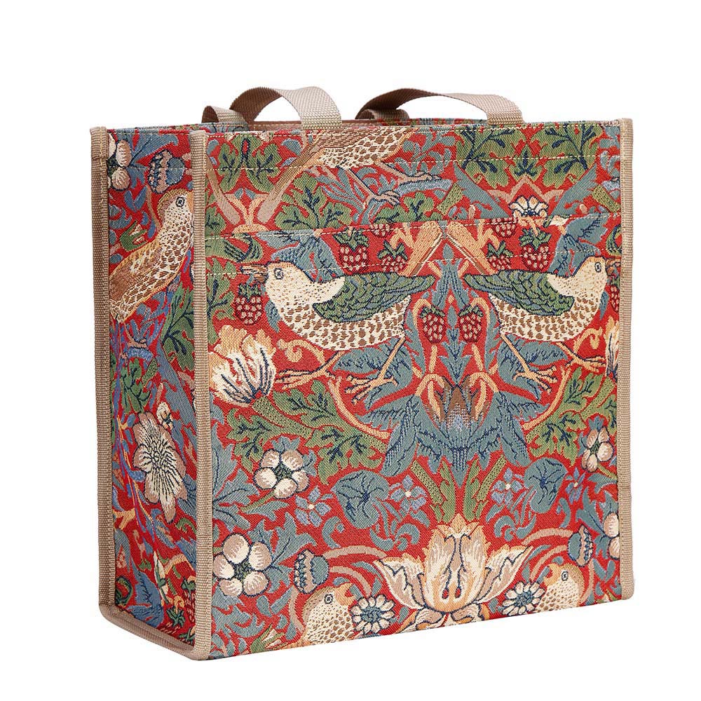 SHOP-STRD | WILLIAM MORRIS STRAWBERRY THIEF RED SHOPPER BAG - www.signareusa.com