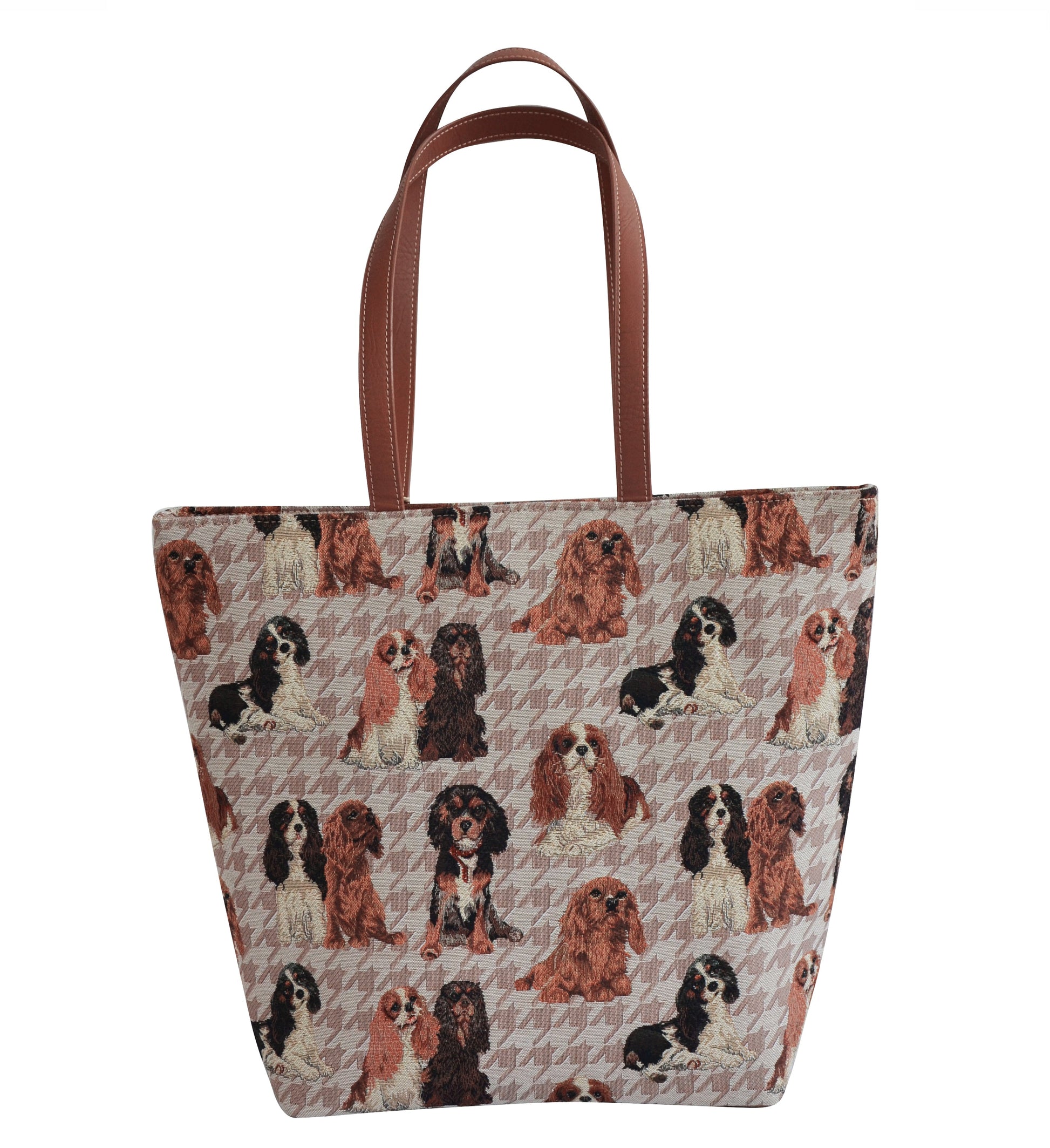 SHOU-KGCS | KING CHARLES CAVALIER SPANIEL SHOULDER BAG TOTE HANDBAG - www.signareusa.com