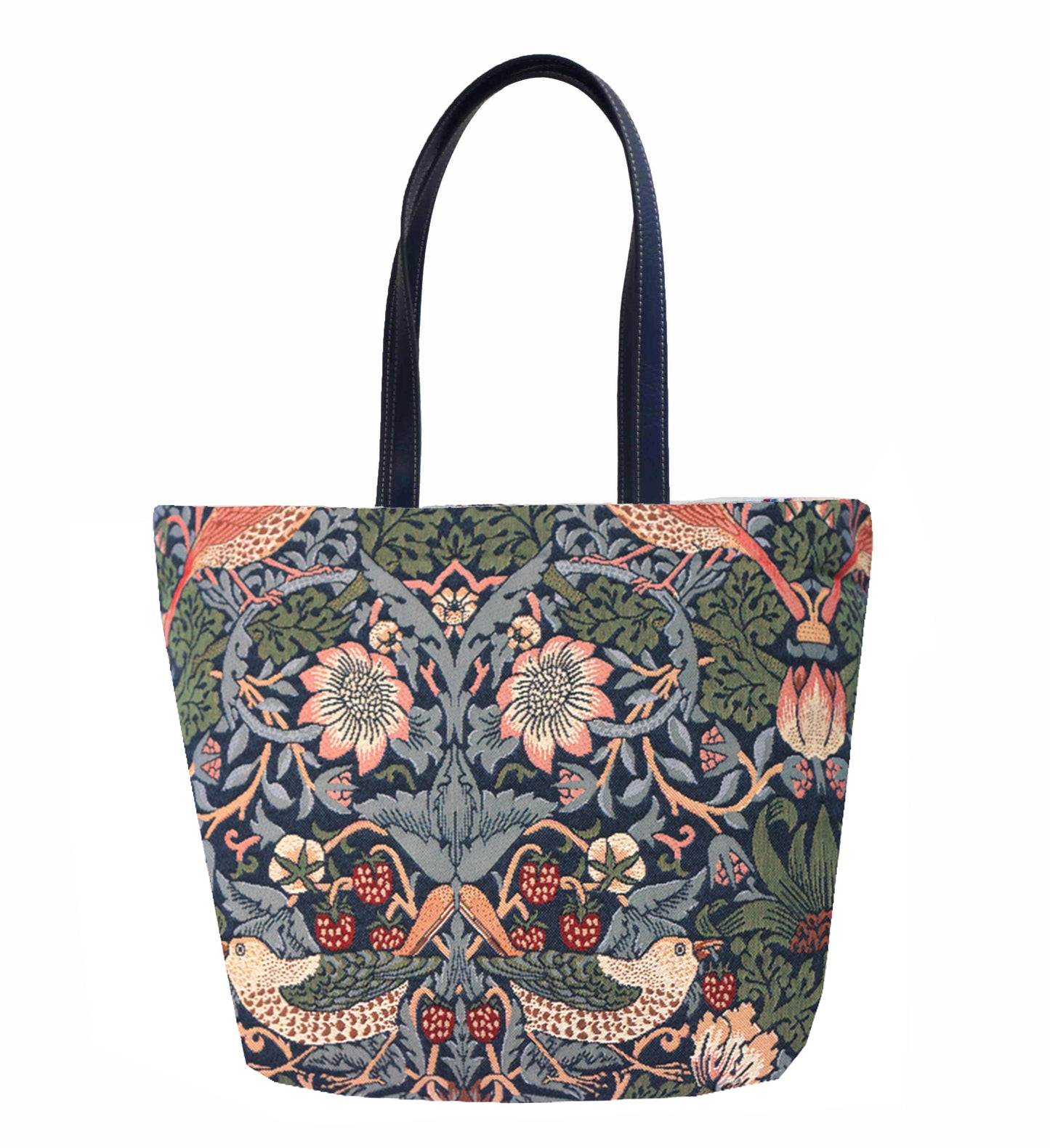 SHOU-STBL | WILLIAM MORRIS STRAWBERRY THIEF BLUE SHOULDER BAG TOTE HANDBAG - www.signareusa.com