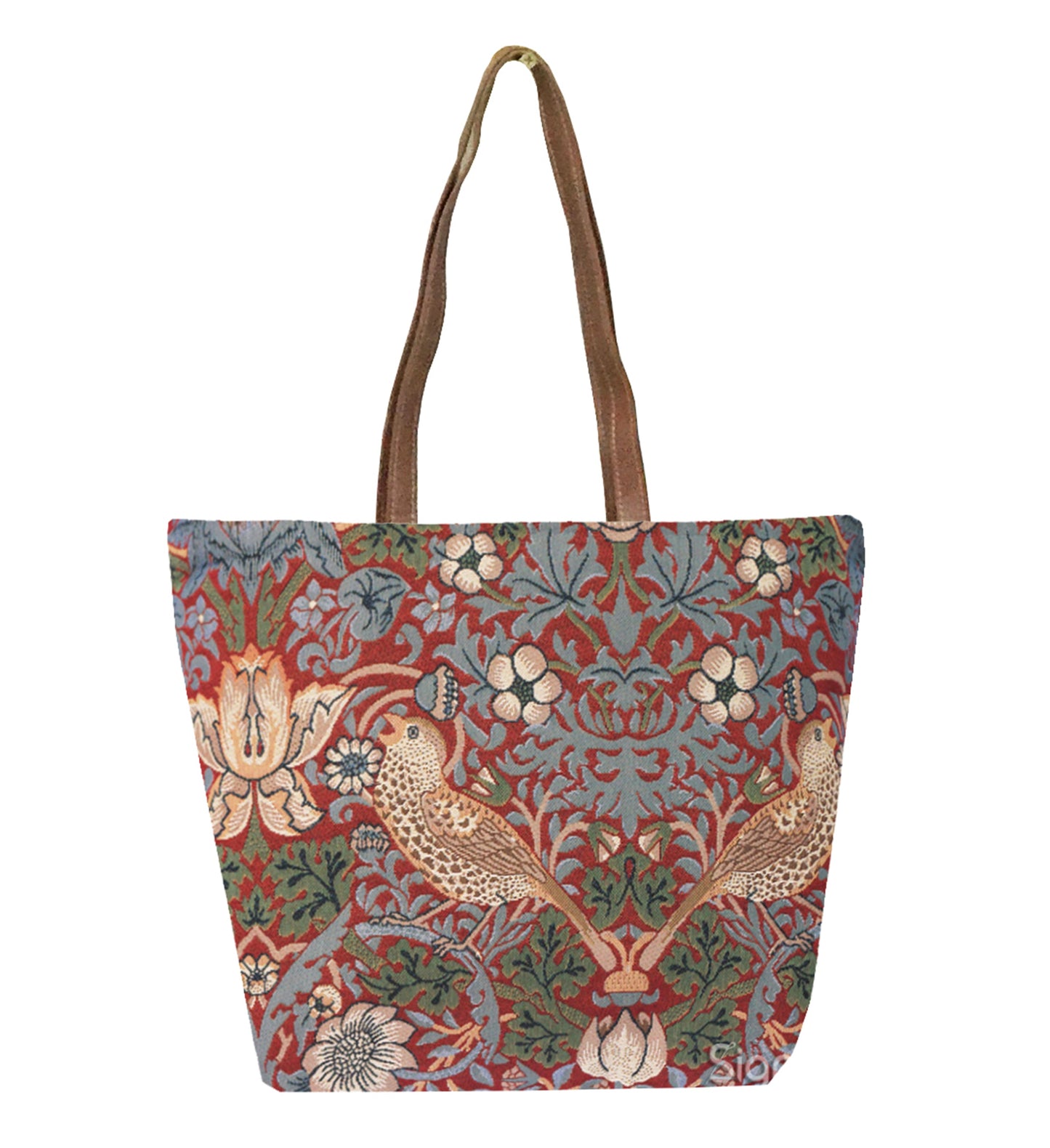 SHOU-STRD | WILLIAM MORRIS STRAWBERRY THIEF RED SHOULDER BAG TOTE HANDBAG - www.signareusa.com