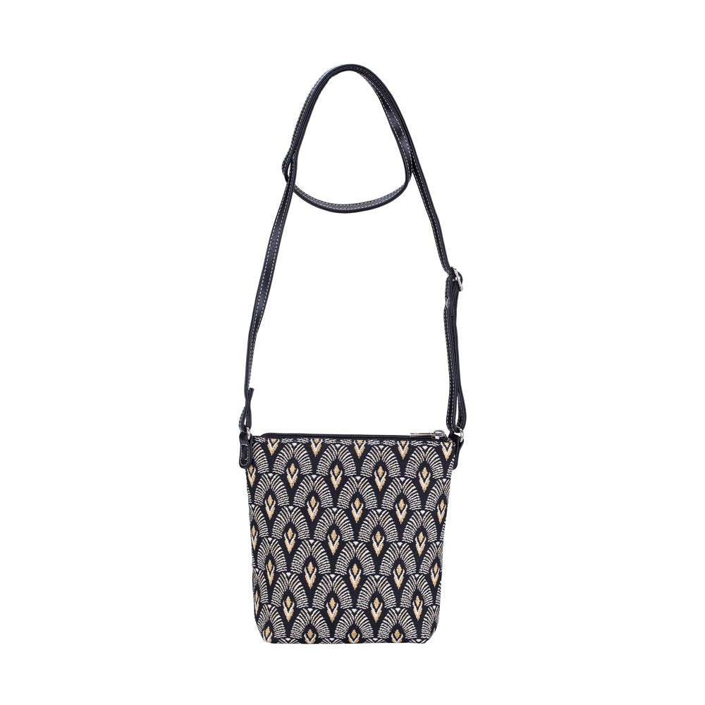 SLING-LUXOR | BLACK AND WHITE LUXOR SLING BAG PURSE CROSSBODY - www.signareusa.com