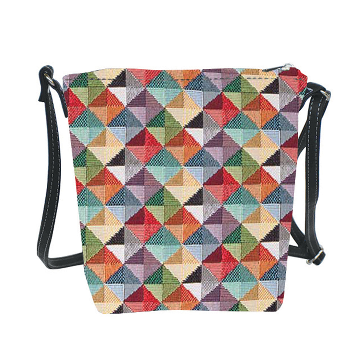 SLING-MTRI | MULTICOLOR TRIANGLE SLING BAG PURSE CROSSBODY - www.signareusa.com