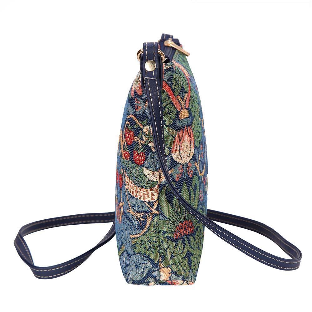 SLING-STBL | WILLIAM MORRIS STRAWBERRY THIEF BLUE SLING BAG PURSE CROSSBODY - www.signareusa.com