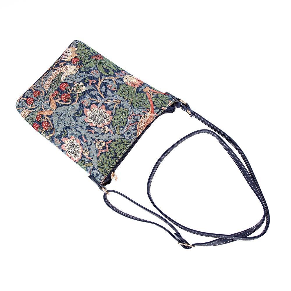 SLING-STBL | WILLIAM MORRIS STRAWBERRY THIEF BLUE SLING BAG PURSE CROSSBODY - www.signareusa.com