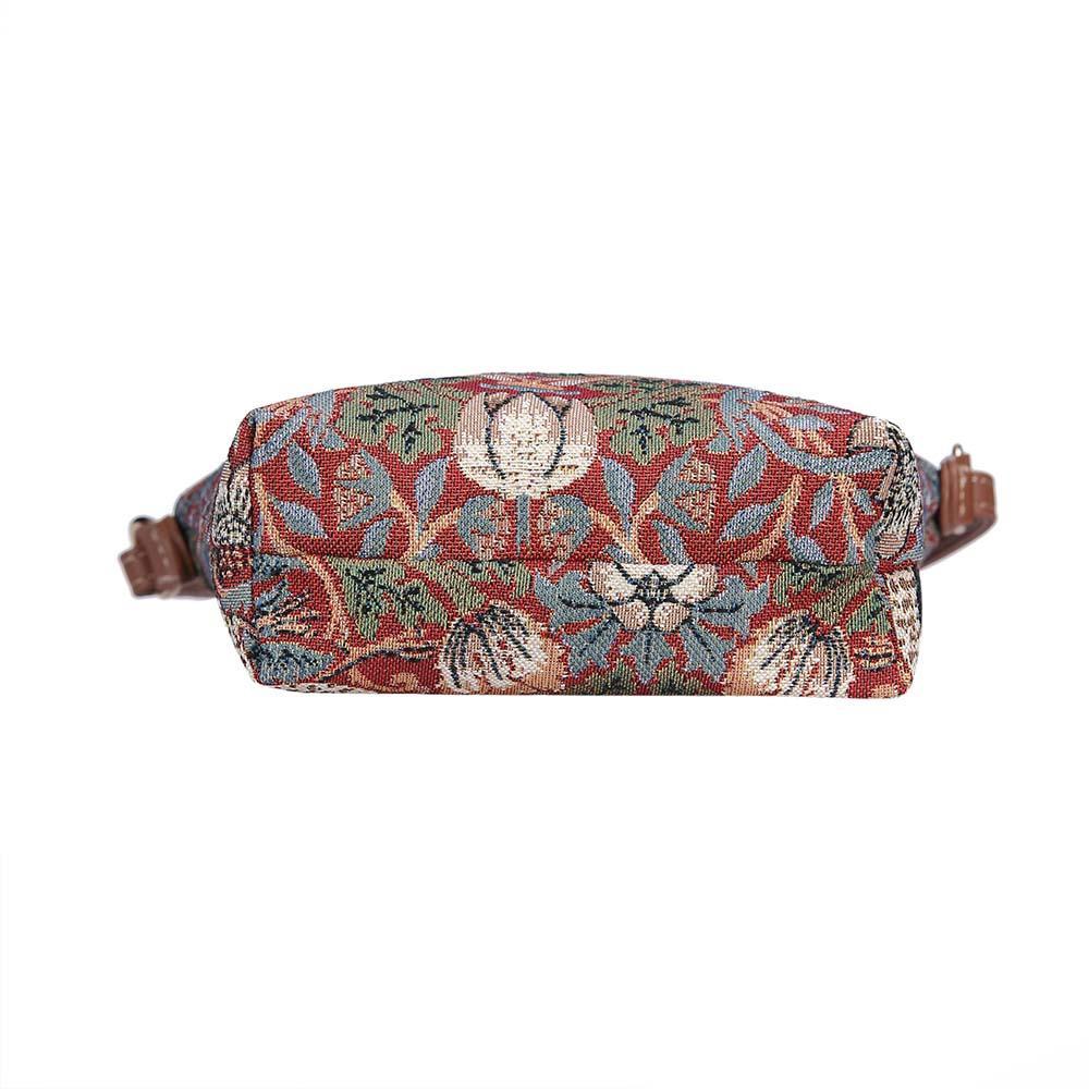 SLING-STRD | WILLIAM MORRIS STRAWBERRY THIEF RED SLING BAG PURSE CROSSBODY - www.signareusa.com