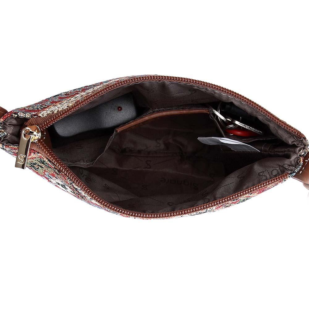 SLING-STRD | WILLIAM MORRIS STRAWBERRY THIEF RED SLING BAG PURSE CROSSBODY - www.signareusa.com