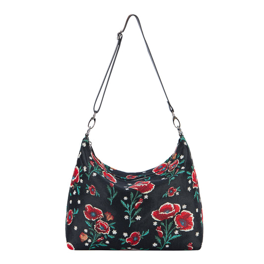 Slouch Bag Frida Kahlo Poppy Black