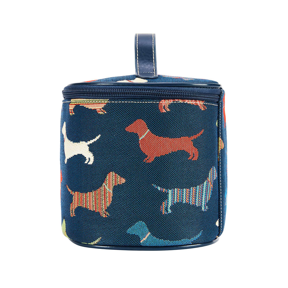 Dachshund Blue Toiletry Vanity Bag