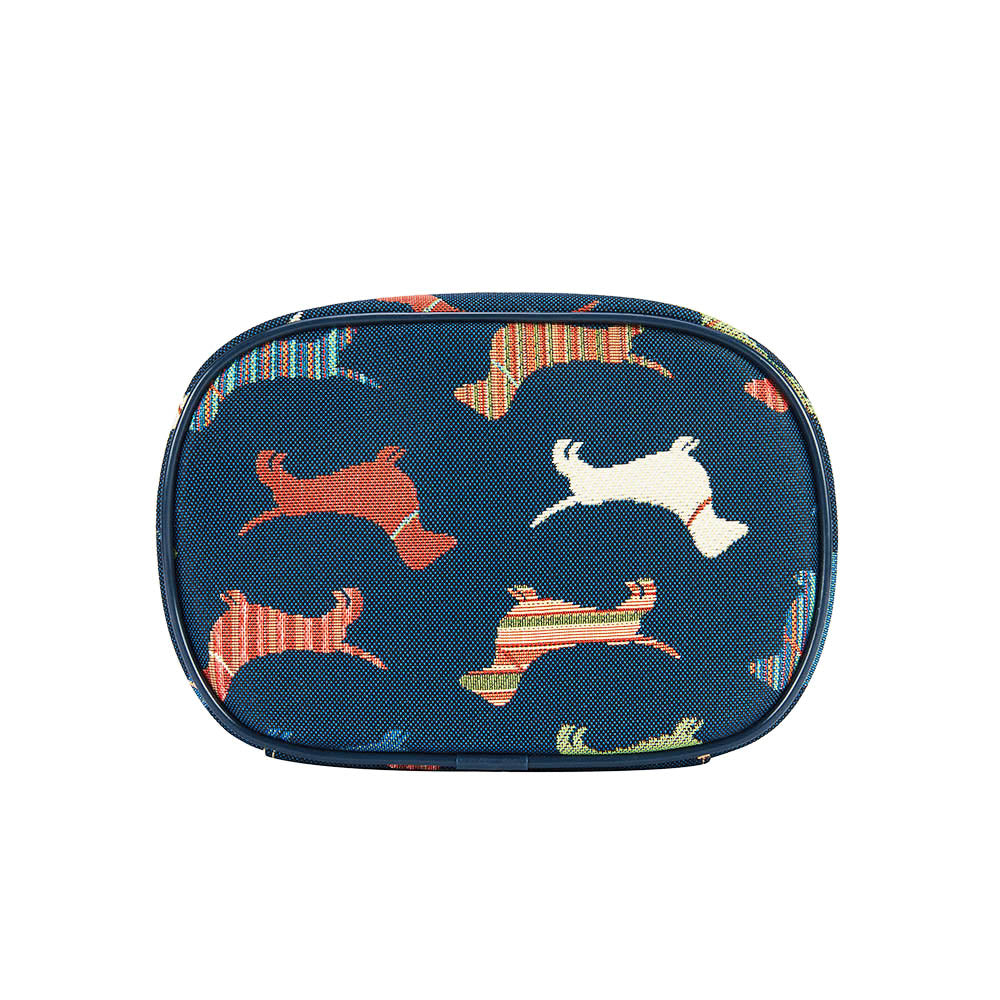 Dachshund Blue Toiletry Vanity Bag