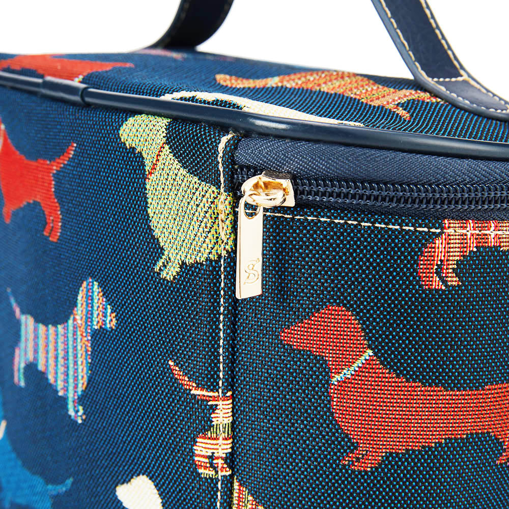 Dachshund Blue Toiletry Vanity Bag