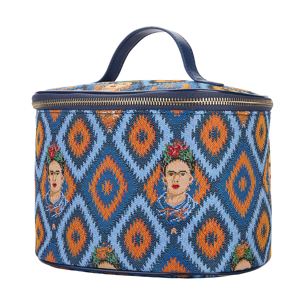 Frida Kahlo Icon Blue Toiletry Vanity Bag