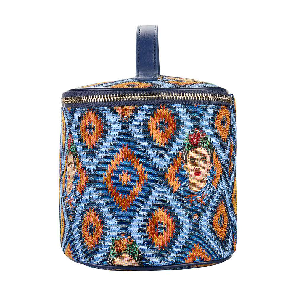 Frida Kahlo Icon Blue Toiletry Vanity Bag