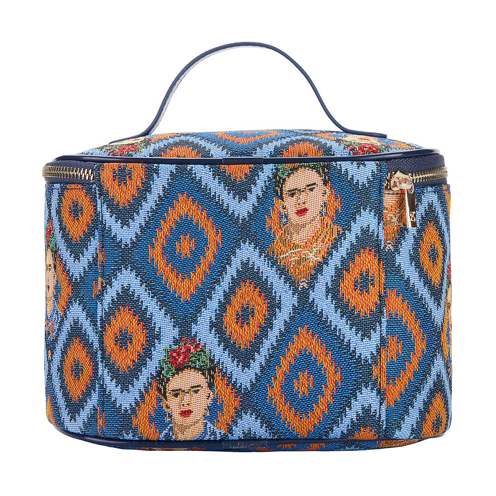 Frida Kahlo Icon Blue Toiletry Vanity Bag