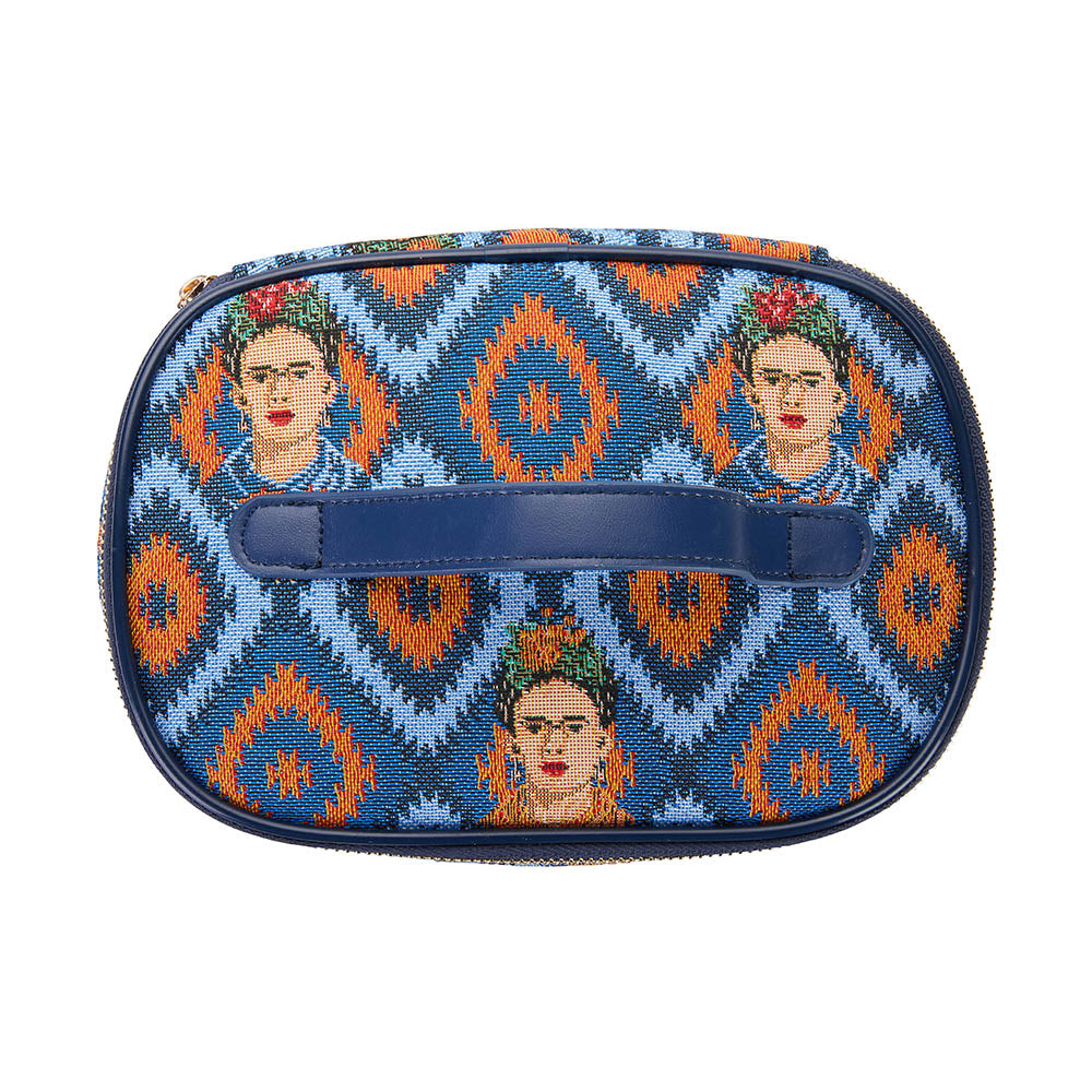 Frida Kahlo Icon Blue Toiletry Vanity Bag