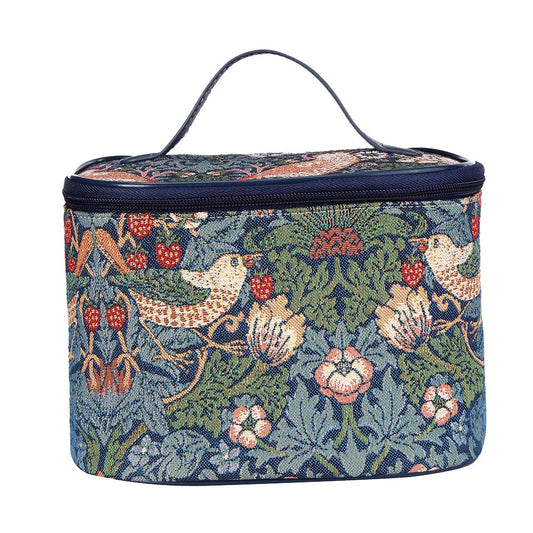 William Morris Strawberry Thief Blue Toiletry Vanity Bag