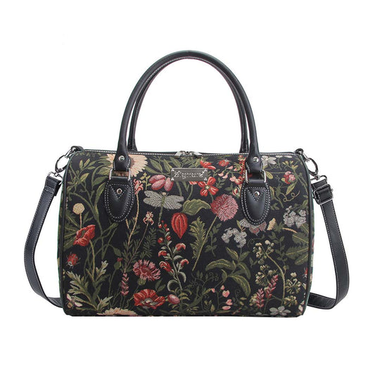 Morning Garden Black Travel Bag