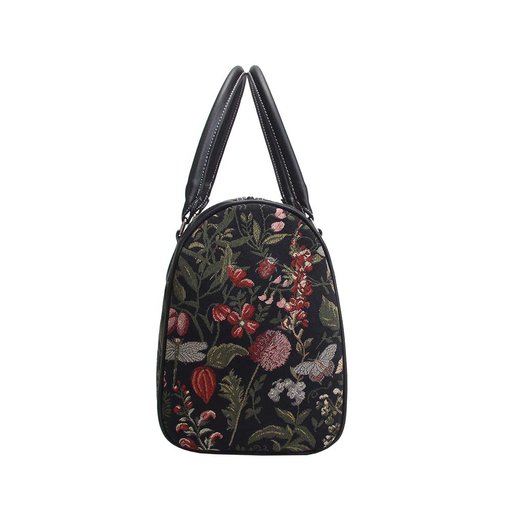 Morning Garden Black Travel Bag