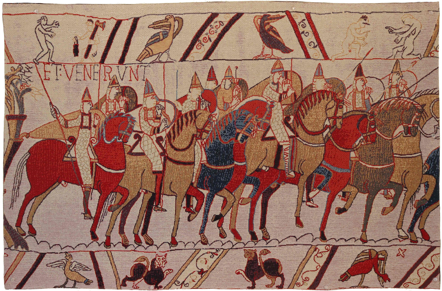 WH-BAYEUX-HORSE | Bayeux Tapestry, Horse Wall Hanging W139 x H81 CM (W54.7 x H31.8 INCH)