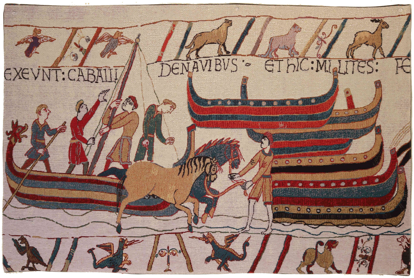 WH-BAYEUX-SHIP | Bayeux Tapestry, Ship Wall Hanging W139 x H81 CM (W54.7 x H31.8 INCH)