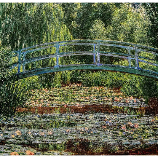 WH-CM-JB-SMALL | CLAUDE MONET JAPANESE BRIDGE 27 X 29 " INCH WALL HANGING TAPESTRY ART - www.signareusa.com