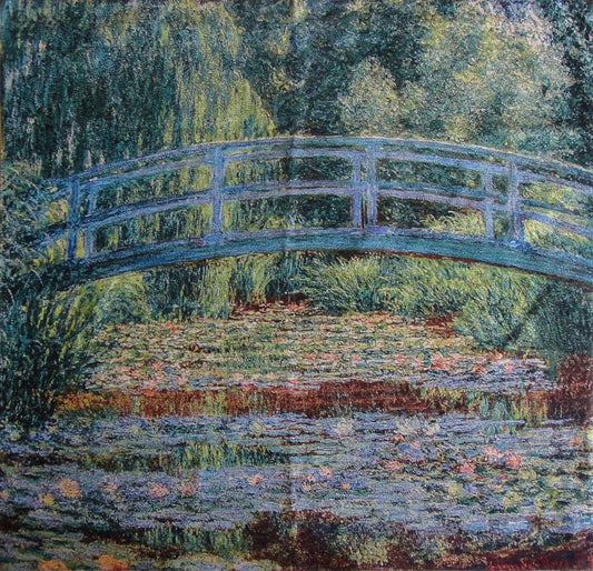 WH-CM-JB | CLAUDE MONET JAPANESE BRIDGE 55 X 53 " INCH WALL HANGING TAPESTRY ART - www.signareusa.com