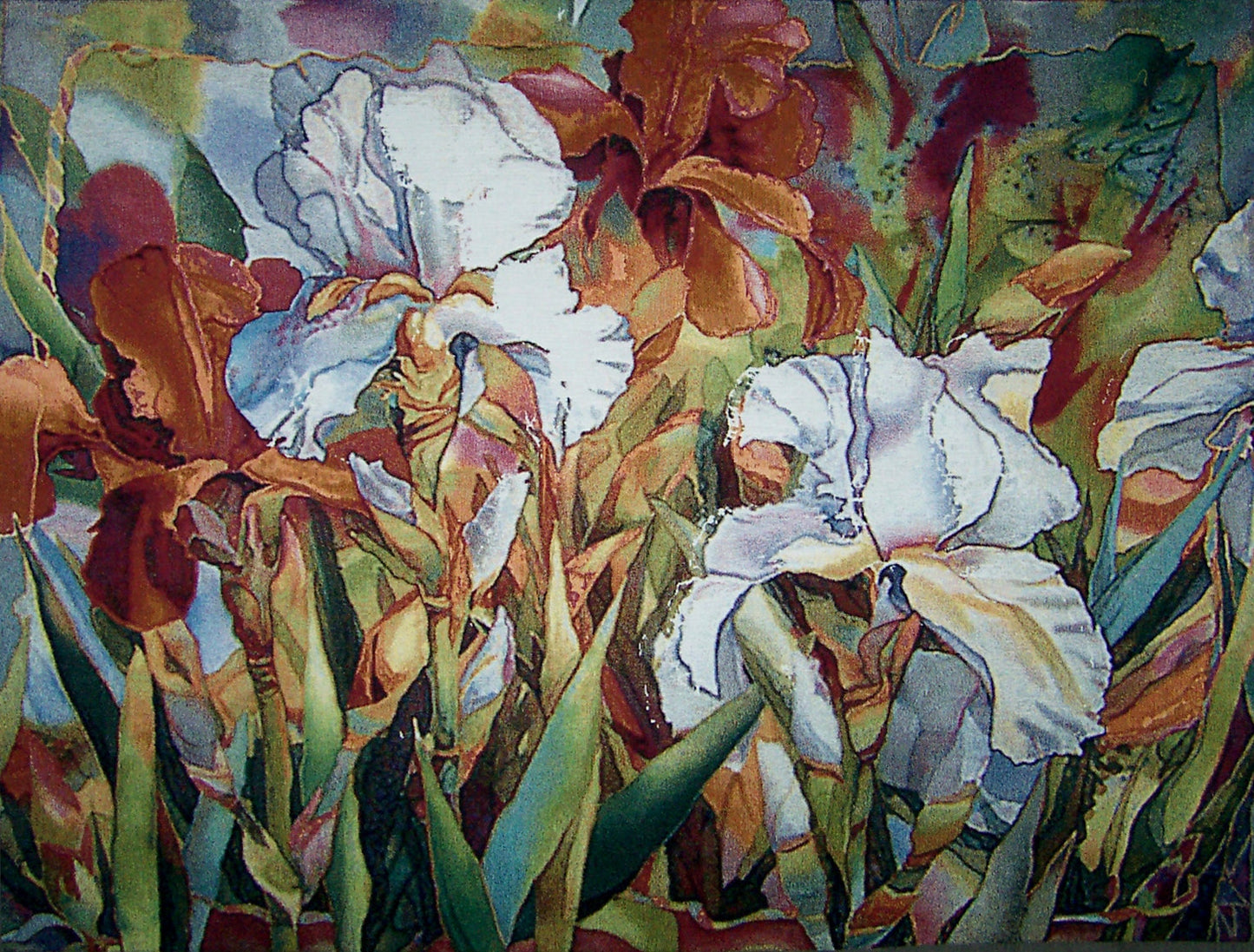 WH-FL-BG | WHITE FLOWER 55 X 41 " INCH WALL HANGING TAPESTRY ART - www.signareusa.com