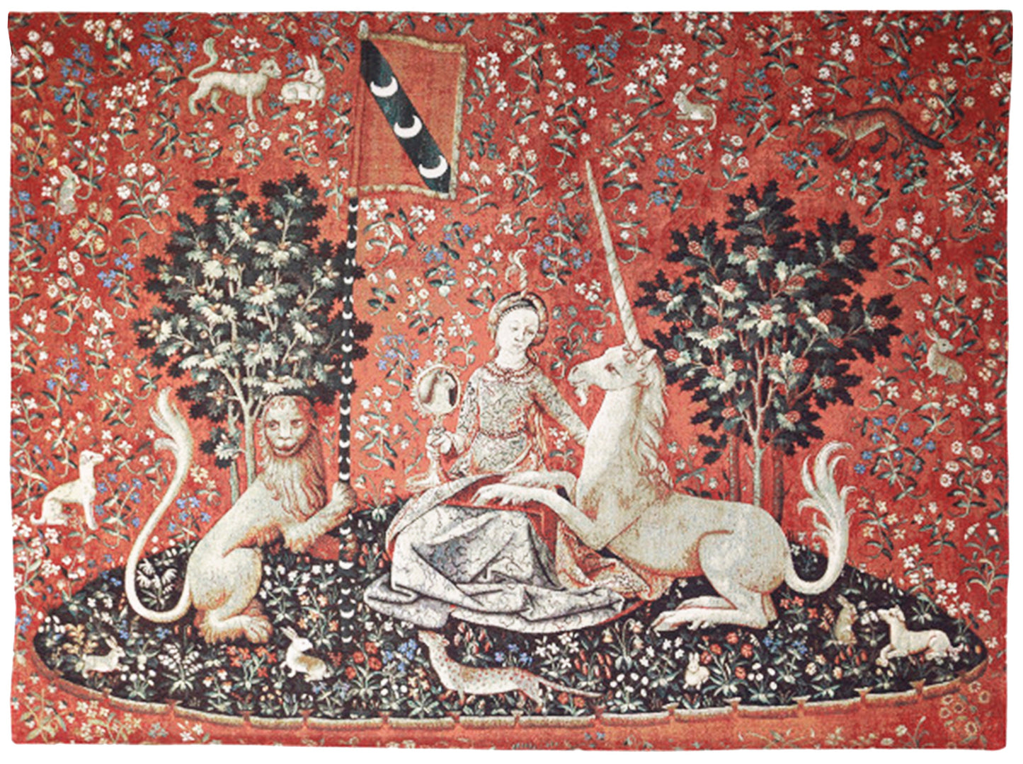 WH-LU-SI | Lady & Unicorn Sense Of Sight 85 X 120 Cm Wall Hanging