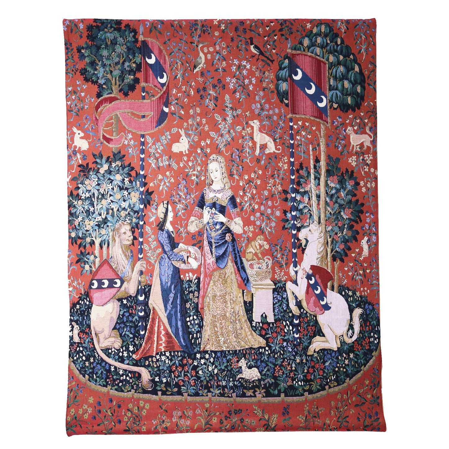 WH-LU-SM | Lady & Unicorn Sense Of Smell 85 X 120 Cm Wall Hanging