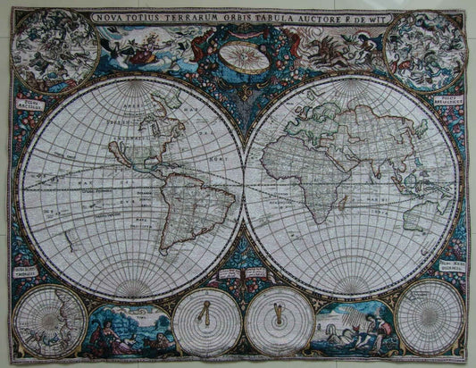 WH-MAP-2 | ANCIENT WORLD MAP 2 55 X 43 " INCH WALL HANGING TAPESTRY ART - www.signareusa.com