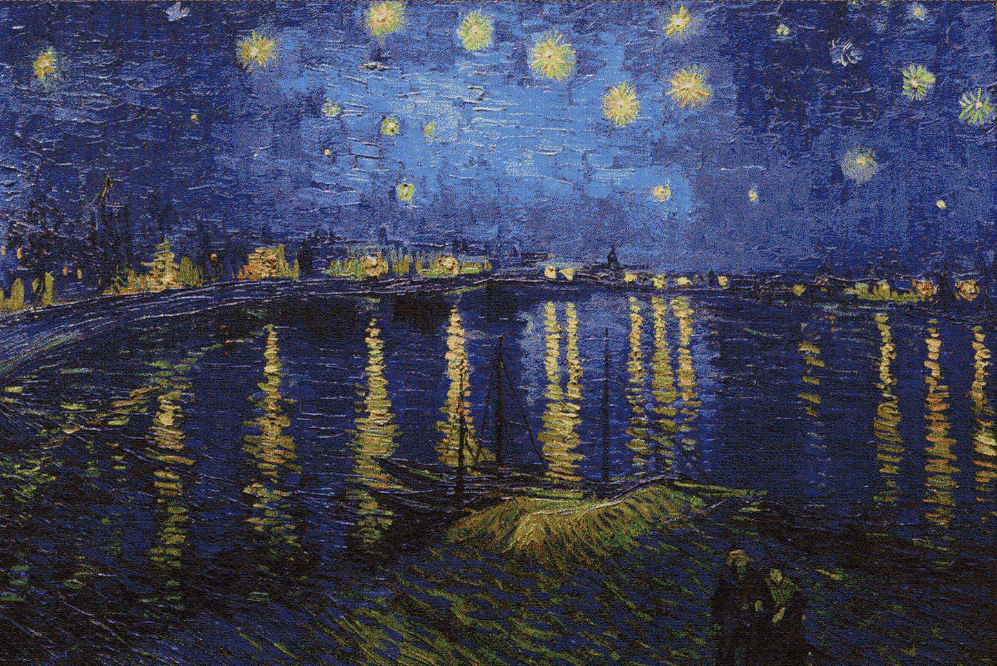 WH-SNOR | VINCENT VAN GOGH STARRY NIGHT OVER THE RHONE 55 X 36 " INCH WALL HANGING TAPESTRY ART - www.signareusa.com