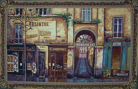 WH-STREET | STREET CORNER 55 X 34 " INCH WALL HANGING TAPESTRY ART - www.signareusa.com