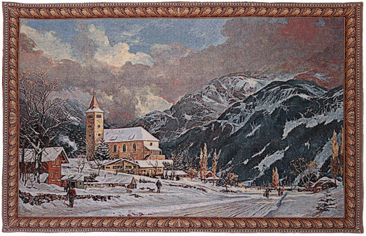 WH-WINTERCH | Church with Snow Field W139 x H89 CM (W54.7 x H35.0 INCH)