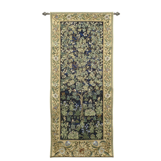 WH-WM-TLBL-2 | WILLIAM MORRIS TREE OF LIFE BLUE 27 X 63 " INCH WALL HANGING TAPESTRY ART - www.signareusa.com