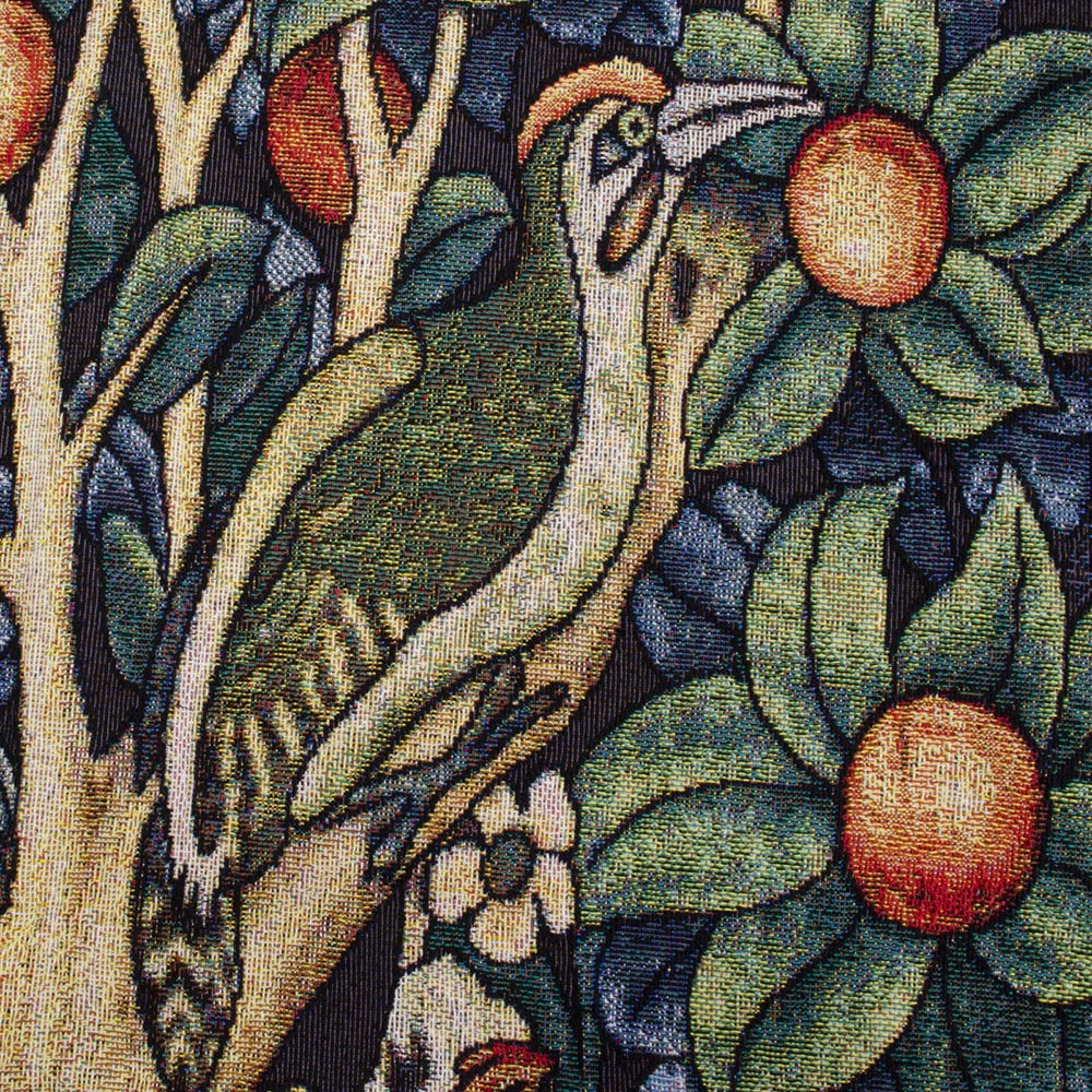 WH-WM-WP | WILLIAM MORRIS WOODPECKER IN THE FRUIT TREE 27 X 55 " INCH WALL HANGING TAPESTRY ART - www.signareusa.com