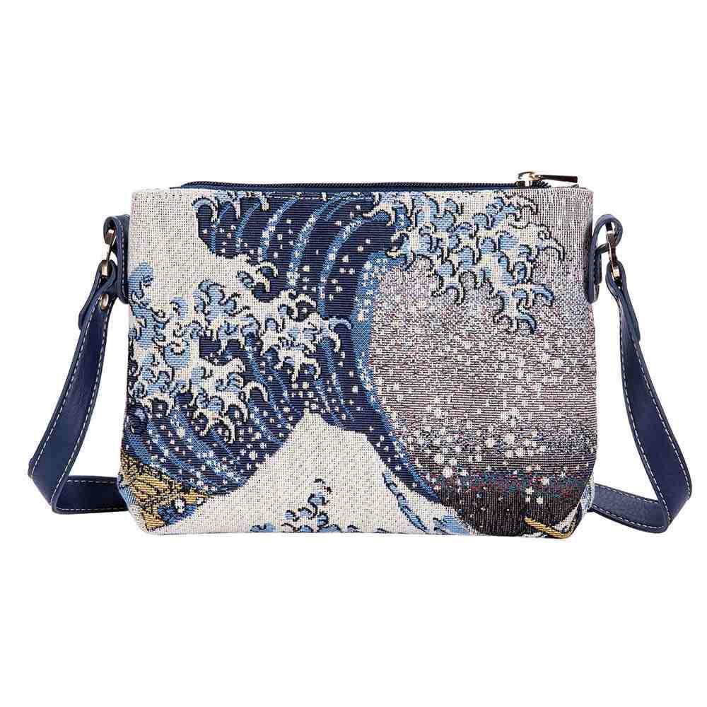 XB02-ART-JP-WAVE | HOKUSAI GREAT WAVE OFF KANAGAWA CROSS BODY BAG PURSE HANDBAG - www.signareusa.com