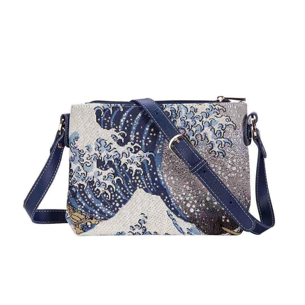 XB02-ART-JP-WAVE | HOKUSAI GREAT WAVE OFF KANAGAWA CROSS BODY BAG PURSE HANDBAG - www.signareusa.com