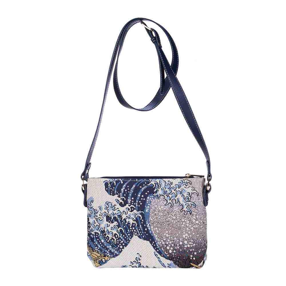 XB02-ART-JP-WAVE | HOKUSAI GREAT WAVE OFF KANAGAWA CROSS BODY BAG PURSE HANDBAG - www.signareusa.com