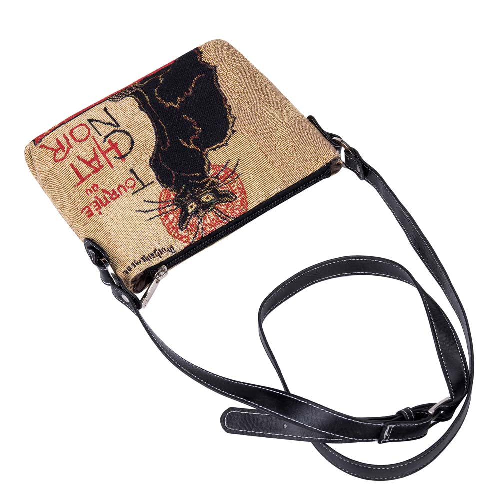 XB02-ART-TS-CHAT | THEOPHILE STEINLEN TOURNEE DU CHAT NOIR CROSS BODY BAG PURSE HANDBAG - www.signareusa.com