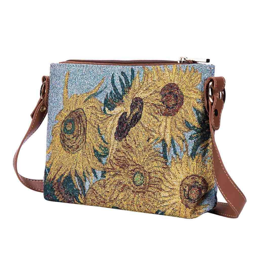 XB02-ART-VG-SUNF | VAN GOGH SUNFLOWERS CROSS BODY BAG PURSE HANDBAG - www.signareusa.com